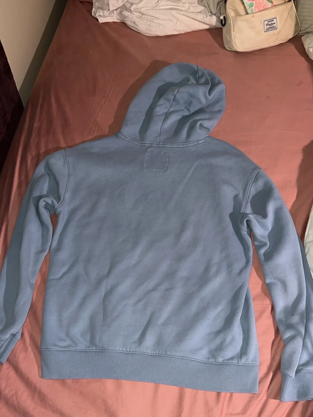 Hollister Light Blue Pullover Hoodie with Script Logo